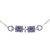 Juvetti Women's White / Blue Ciceris White Gold Necklace Ceylon Blue Sapphires & Diamonds In Multi