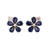 Juvetti Women's White / Blue Florea White Gold Earrings Blue Sapphires & Diamonds In Multi