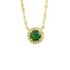 Juvetti Women's White / Gold / Green Mars Gold Necklace Set With Emerald & Diamond