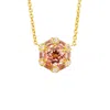 Juvetti Women's White / Gold / Pink Melba Gold Necklace Set With Padparadscha Sapphire, Pink Sapphire & Diam
