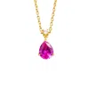 Juvetti Women's White / Gold / Pink Ori Medium Pendant Necklace In Vivid Pink Sapphire & Diamond Set In Gold