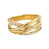 Juvetti Women's White / Gold Val Ring Diamonds Set In Gold In Multi