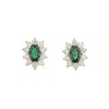 Juvetti Women's Green / White Oda White Gold Earrings Emerald & Diamond In Metallic