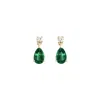 Juvetti Women's White / Green Pisa White Gold Earrings Set With Emerald & Diamond In Multi