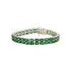 Juvetti Women's White / Green Salto Double Tennis Bracelet In Emerald In Multi