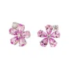 Juvetti Women's White / Pink Florea White Gold Earrings Diamonds & Pink Sapphires In Multi