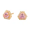 Juvetti Women's White / Pink / Gold Diana Gold Earrings With Pink Sapphires And Diamonds In Multi