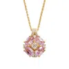 Juvetti Women's White / Pink / Gold Pristi Gold Necklace Pink Sapphires & Diamonds In Multi