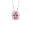 Juvetti Women's White / Pink Prill White Gold Necklace Set With Pink Sapphire & Diamond In Metallic
