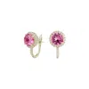 Juvetti Women's White / Pink / Purple Djerv White Gold Earrings In Pink Sapphire & Diamond