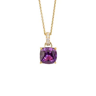 Juvetti Women's White / Pink / Purple Oreol Pendant Necklace In Purple Sapphire & Diamond Set In Gold
