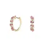 Juvetti Women's White / Pink / Purple Starry White Gold Huggie Earrings Set With Pink Sapphire & Diamond In Multi