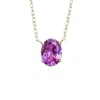 Juvetti Women's White / Purple Ovo White Gold Necklace Set With Purple Sapphire In Purple