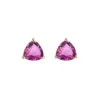 Juvetti Women's White / Purple Trillion White Gold Earrings Set With Purple Sapphire In Pink