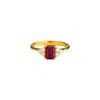 Juvetti Women's White / Red / Gold Chateau Gold Ring Ruby & Diamonds In Multi