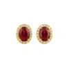 Juvetti Women's White / Red / Gold Mina Gold Earrings Ruby & Diamond