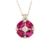 Juvetti Women's White / Red Pristi White Gold Necklace Ruby & Diamond In Multi
