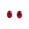 Juvetti Women's White / Red / Silver Ovo White Gold Earrings Set With Ruby In Multi