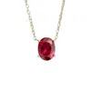 Juvetti Women's White / Red / Silver Ovo White Gold Necklace Set With Ruby