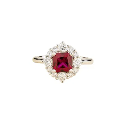Juvetti Women's White / Red / Silver Tuli White Gold Ring In Ruby & Diamond In Multi