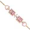 Juvetti Women's White / Rose Gold / Pink Ciceris Rose Gold Bracelet Pink Sapphire & Diamond