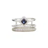 Juvetti Women's White / Silver / Blue Amici White Gold Ring In Blue Sapphire And Diamond In Multi