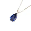 Juvetti Women's White / Silver / Blue Ori Large Pendant Necklace In Blue Sapphire & Diamond Set In White Gol In Multi