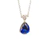 Juvetti Women's White / Silver / Blue Ori Medium Pendant Necklace In Blue Sapphire & Diamond Set In White Go In Multi