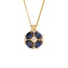 Juvetti Women's White / Silver / Blue Pristi Gold Necklace With Diamond & Blue Sapphire In Multi