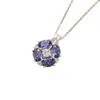 Juvetti Women's White / Silver / Blue Pristi White Gold Necklace With Diamonds & Ceylon Blue Sapphire In Multi