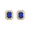 Juvetti Women's White / Silver / Blue Verda White Gold Earrings In Blue Sapphire & Diamond