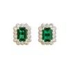 Juvetti Women's White / Silver / Green Verda White Gold Earrings Emerald & Diamond In Multi