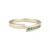 Juvetti Women's White / Silver / Green Vero Ring In Emerald Set In White Gold In Multi