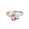 Juvetti Women's White / Silver / Orange Diana Ring With Pink Sapphire And Diamonds Set In White Gold In Multi