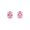 Juvetti Women's White / Silver / Pink Ovo White Gold Earrings Set With Pink Sapphire