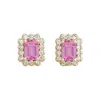 Juvetti Women's White / Silver / Pink Verda White Gold Earrings In Pink Sapphire & Diamond
