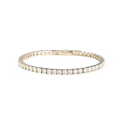Juvetti Women's White / Silver Stacy Diamond Round Tennis Bracelet In White Gold In White/silver
