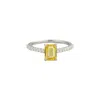 Juvetti Women's White / Yellow Chelle White Gold Ring In Yellow Sapphire & Diamond In Silver