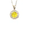 Juvetti Women's White / Yellow Floret White Gold Necklace Set With Yellow Sapphire & Diamond In Gold