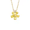 Juvetti Women's White / Yellow / Gold Florea Gold Necklace Yellow Sapphire & Diamond In Multi