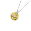 Juvetti Women's White / Yellow Pristi Necklace With Yellow Sapphire And Diamonds Set In White Gold In Multi