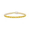 Juvetti Women's White / Yellow Salto Tennis Bracelet In Yellow Sapphire Set In White Gold In Multi