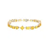 Juvetti Women's White / Yellow Una White Gold Tennis Bracelet Set With Yellow Sapphire In Multi