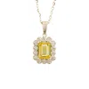 Juvetti Women's Yellow / Orange / Silver Verda White Gold Necklace In Yellow Sapphire & Diamonds