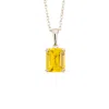 Juvetti Women's Yellow / Orange / White Thamani White Gold Pendant Necklace In Yellow Sapphire