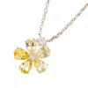 Juvetti Women's Yellow / Silver / White Florea White Gold Necklace In Yellow Sapphire & Diamond