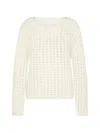Juvia Openwork Knit Sweater In White
