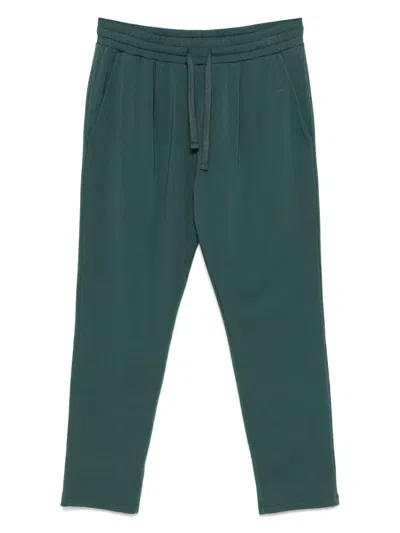 Juvia Drawstring Straight-leg Trousers In Green