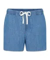 Juvia Drawstring Waist Shorts In Blue