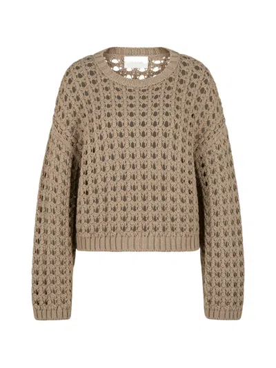 Juvia Mirja Crochet-knit Sweater In Neutral